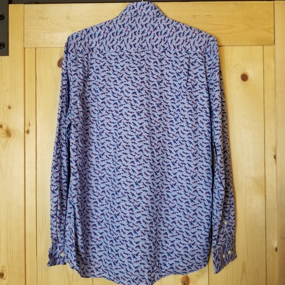 Charleston Threads Cotton All Over Fox Print Preppy Button Down LS Shirt - Picture 5 of 11